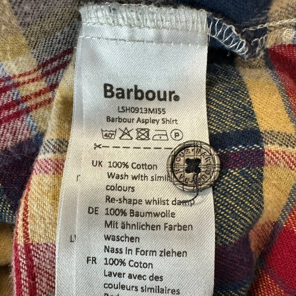 Barbour Plaid Flannel Button Up Shirt Slim Fit - Picture 14 of 15